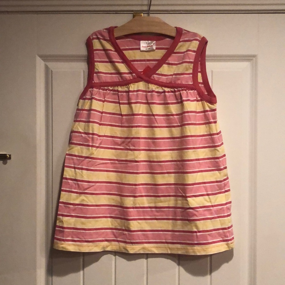 Hanna Andersson Pink/ Yellow Striped Cotton Top